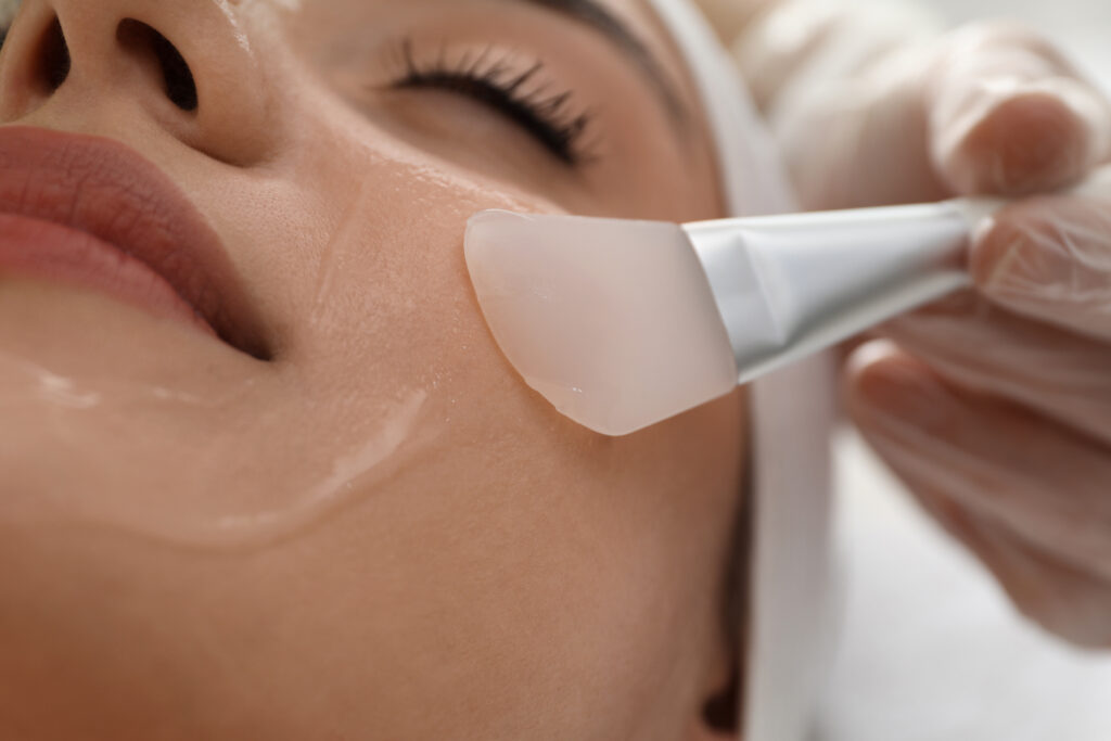 Woman During Face Peeling
